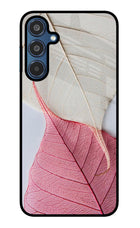 White Pink Leaf Samsung M35 5G Glass Case