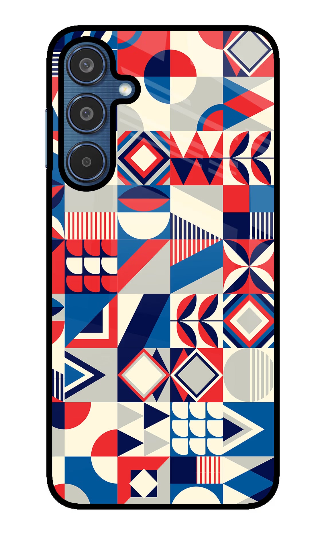 Colorful Pattern Samsung M35 5G Glass Case Back Cover by Casekaro