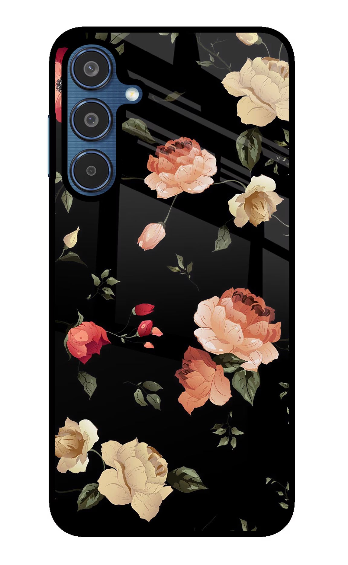 Flowers Samsung M35 5G Glass Case Back Cover by Casekaro