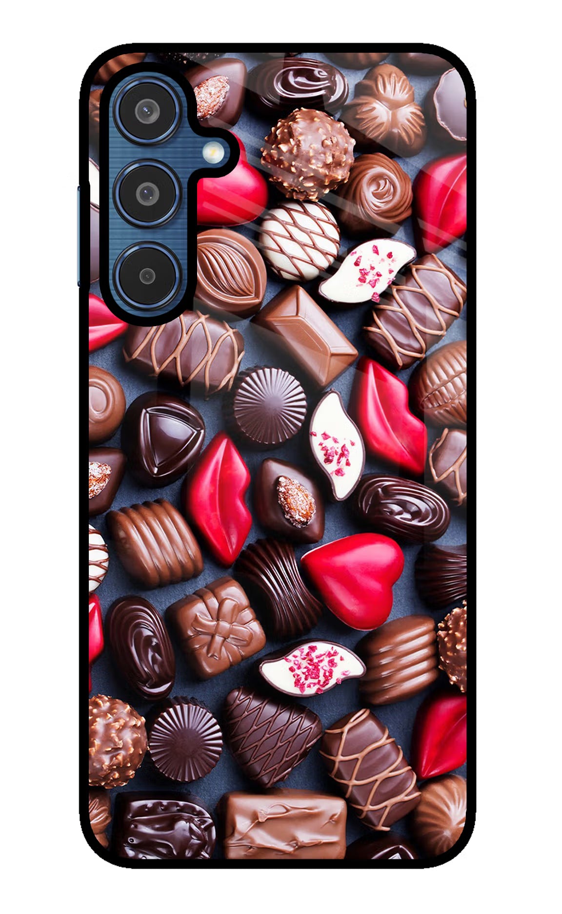 Chocolates Samsung M35 5G Glass Case Back Cover by Casekaro