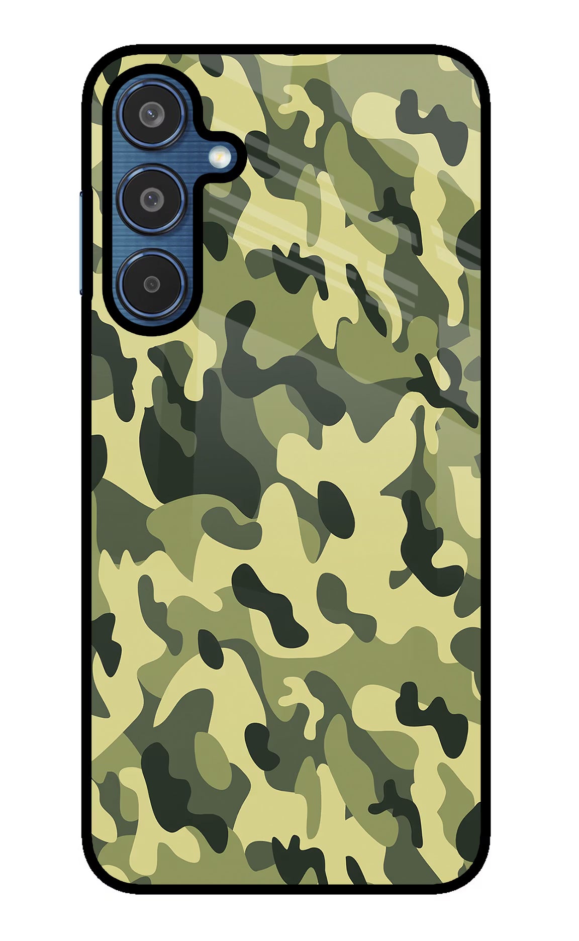 Camouflage Samsung M35 5G Glass Case Back Cover by Casekaro