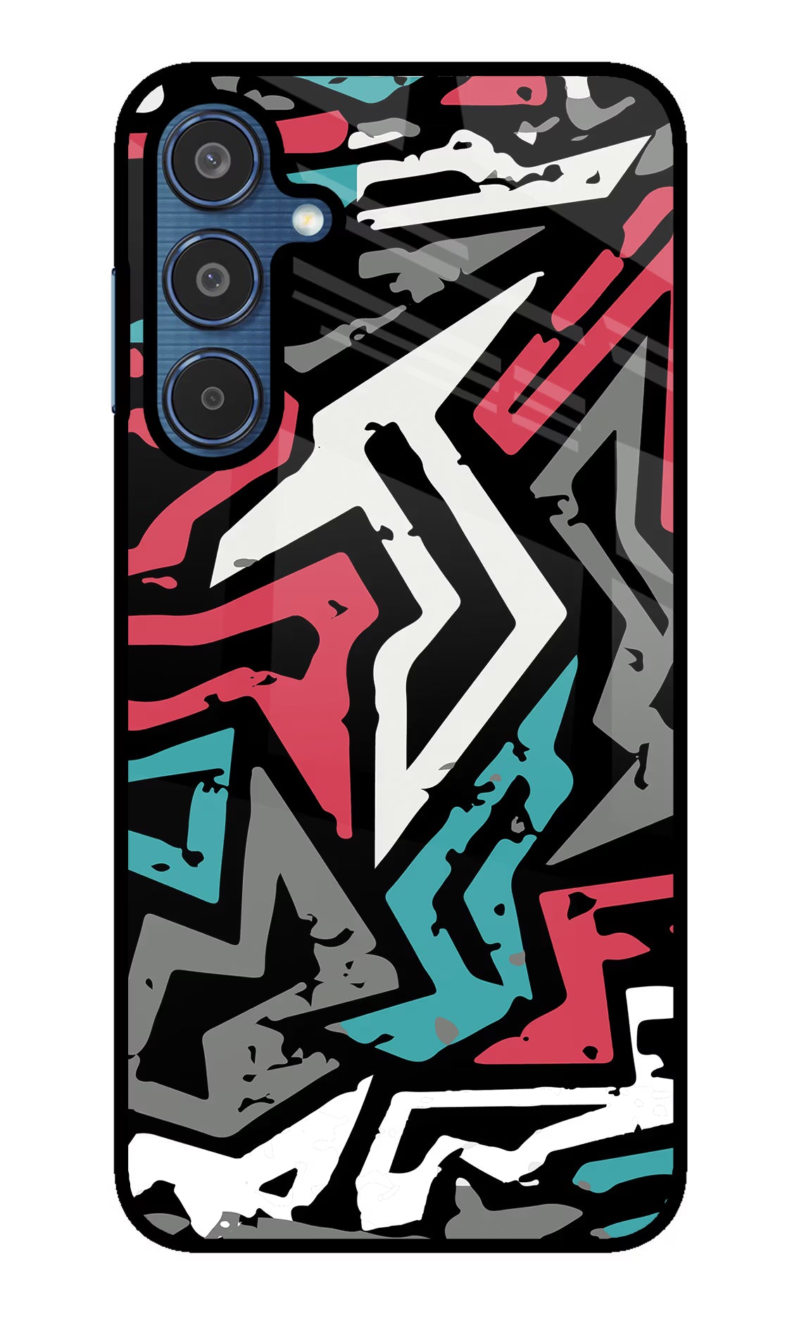 Geometric Graffiti Samsung M35 5G Glass Case Back Cover by Casekaro