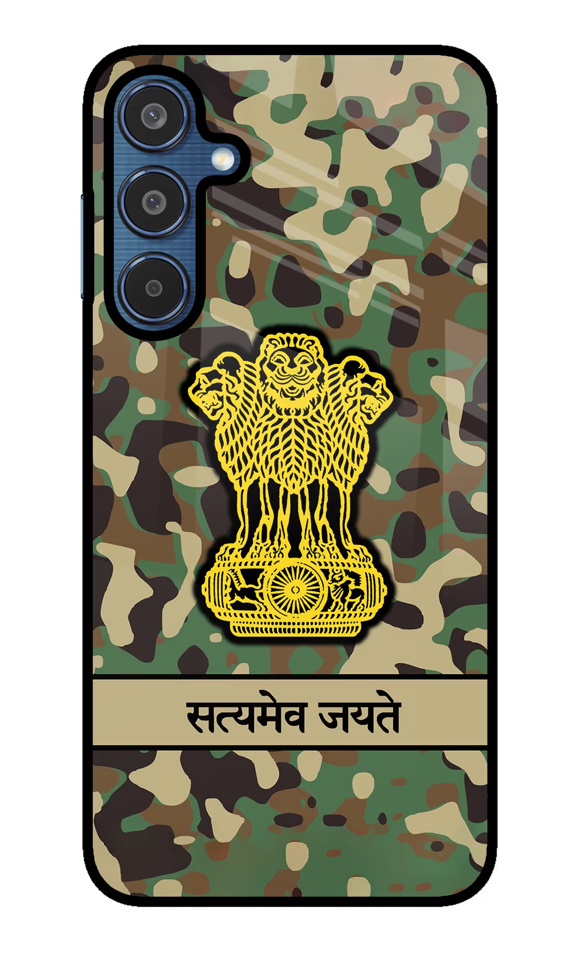 Satyamev Jayate Army Samsung M35 5G Glass Case Back Cover by Casekaro