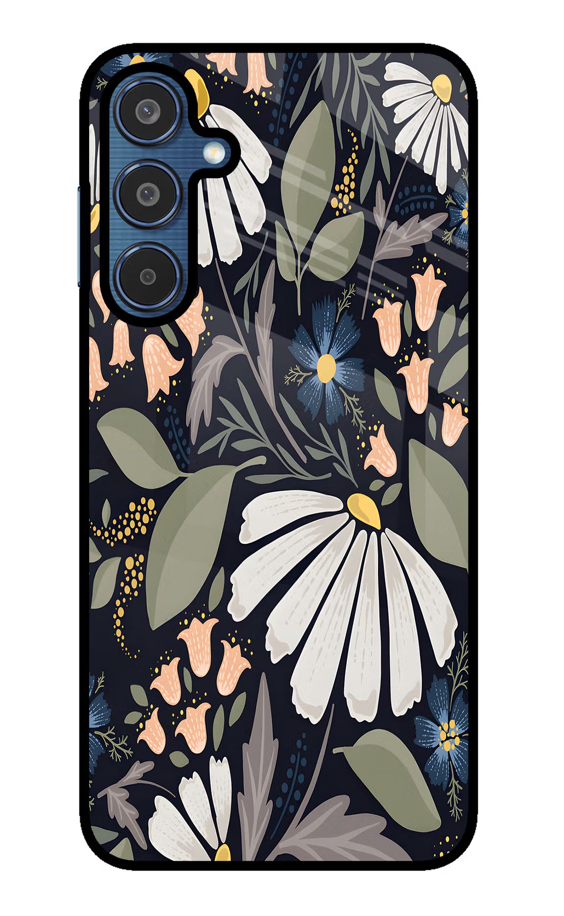 Flowers Art Samsung M35 5G Glass Case Back Cover by Casekaro