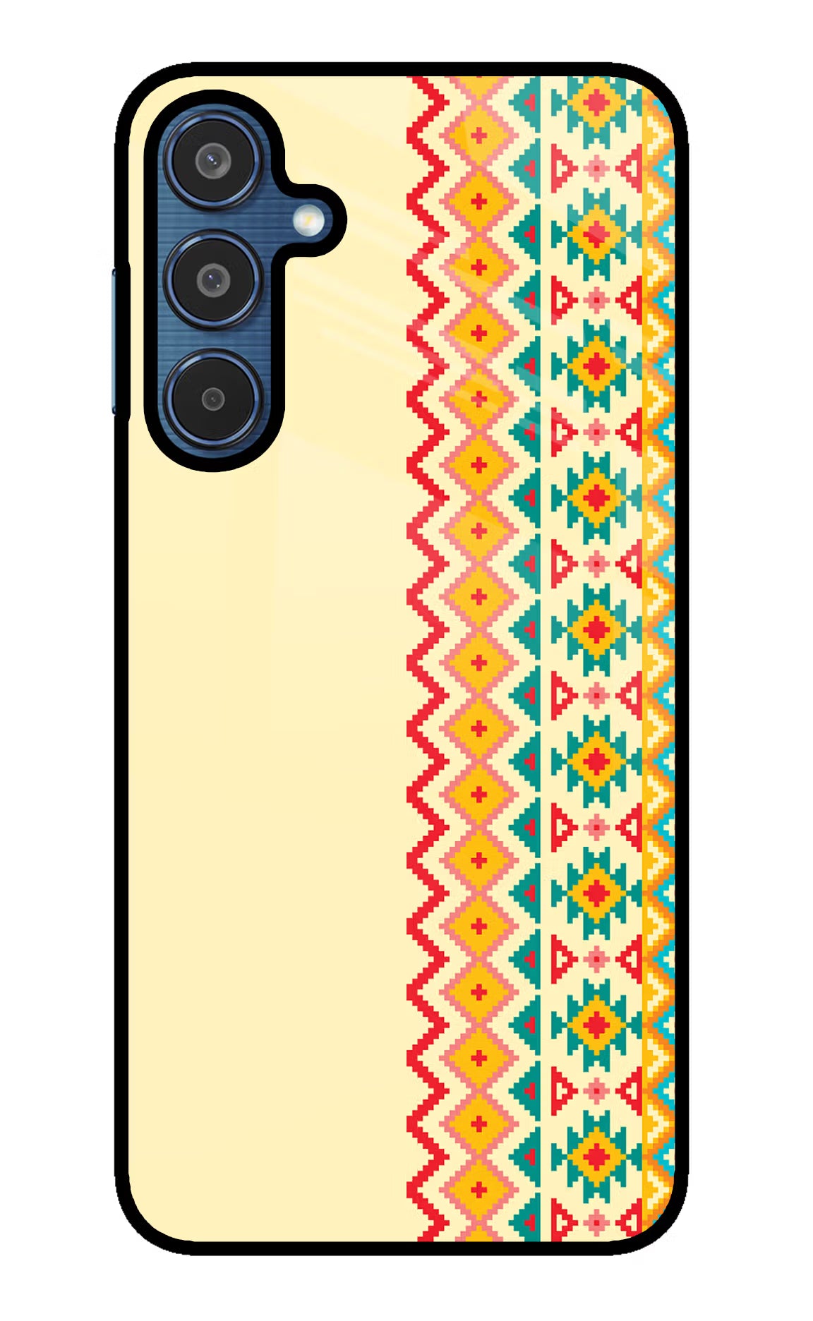 Ethnic Seamless Samsung M35 5G Glass Case Back Cover by Casekaro