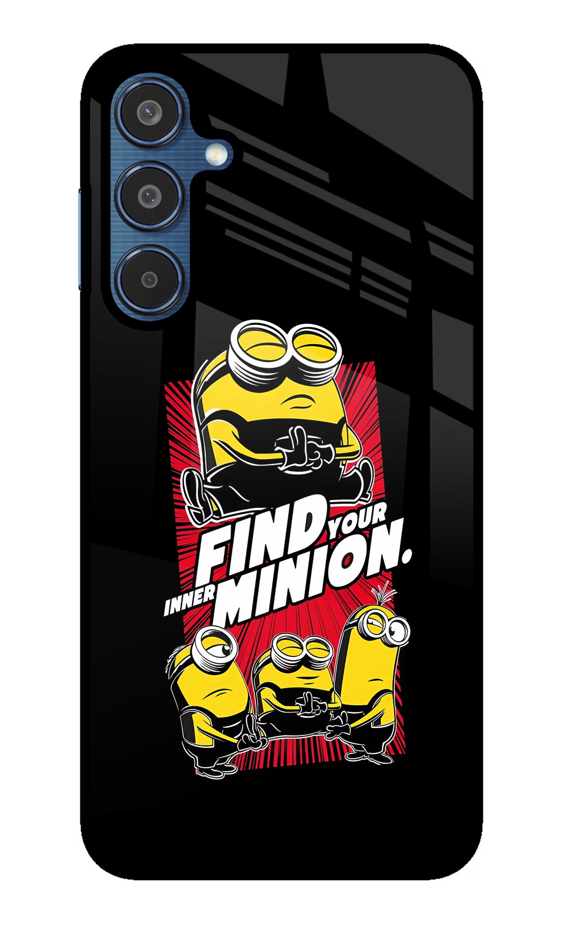 Find your inner Minion Samsung M35 5G Glass Case Back Cover by Casekaro