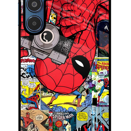 Spider Man Samsung M35 5G Glass Case Back Cover by Casekaro