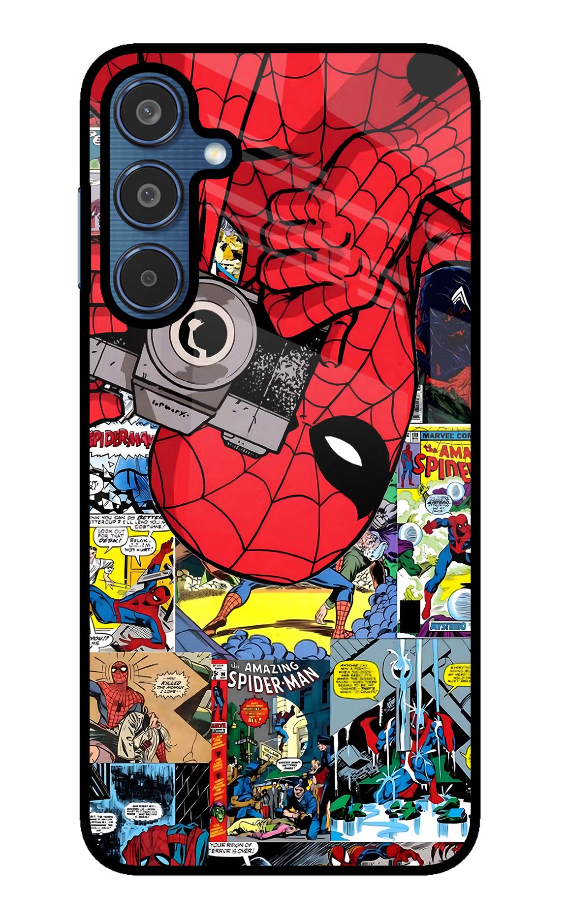 Spider Man Samsung M35 5G Glass Case Back Cover by Casekaro