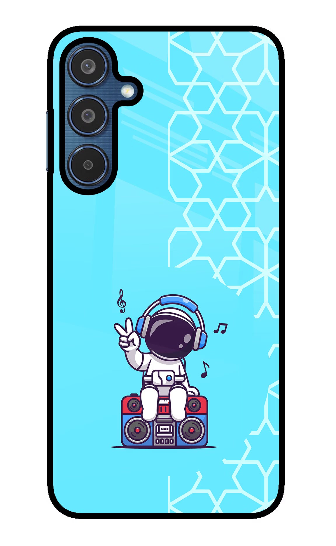 Cute Astronaut Chilling Samsung M35 5G Glass Case