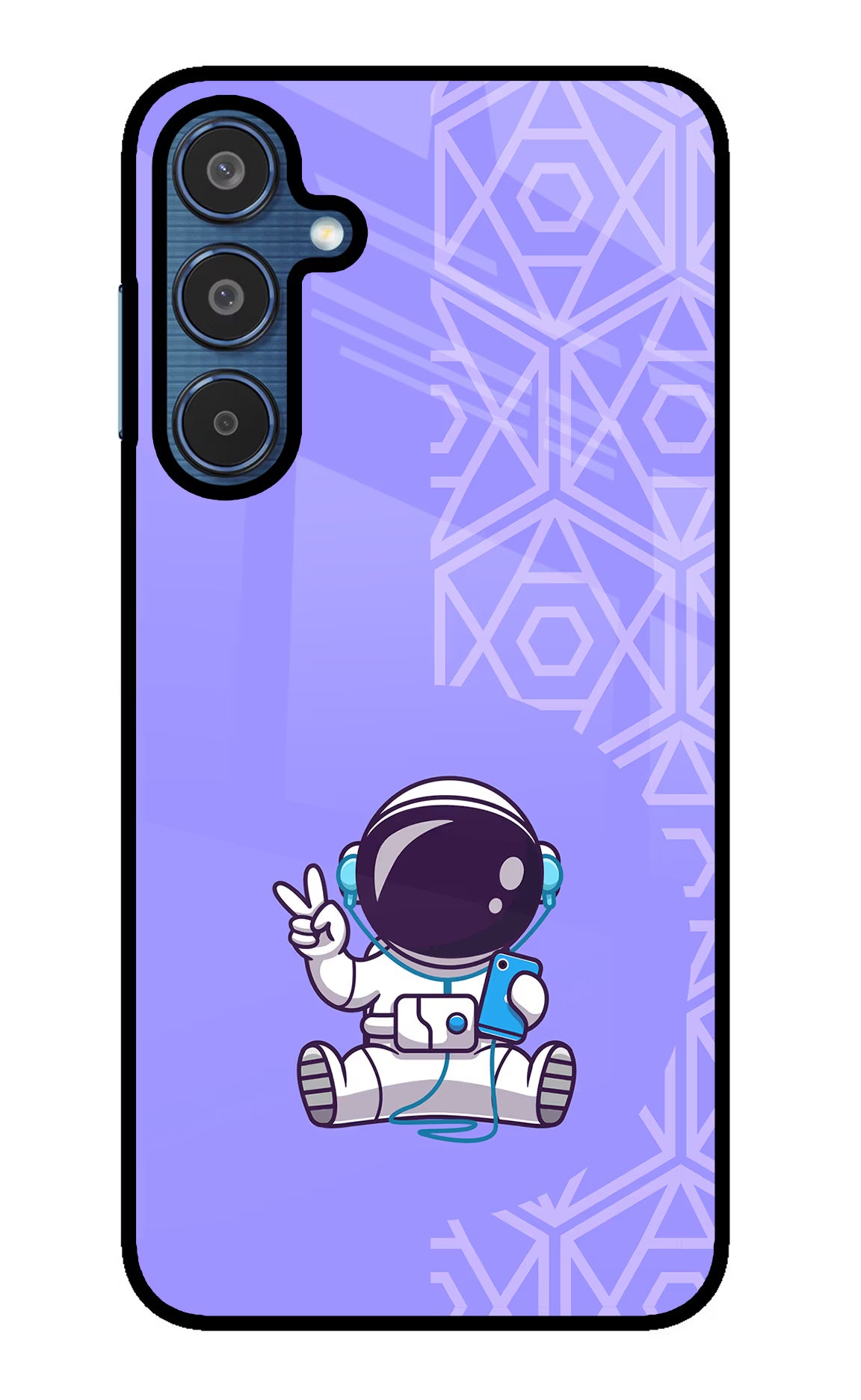 Cute Astronaut Chilling Samsung M35 5G Glass Case