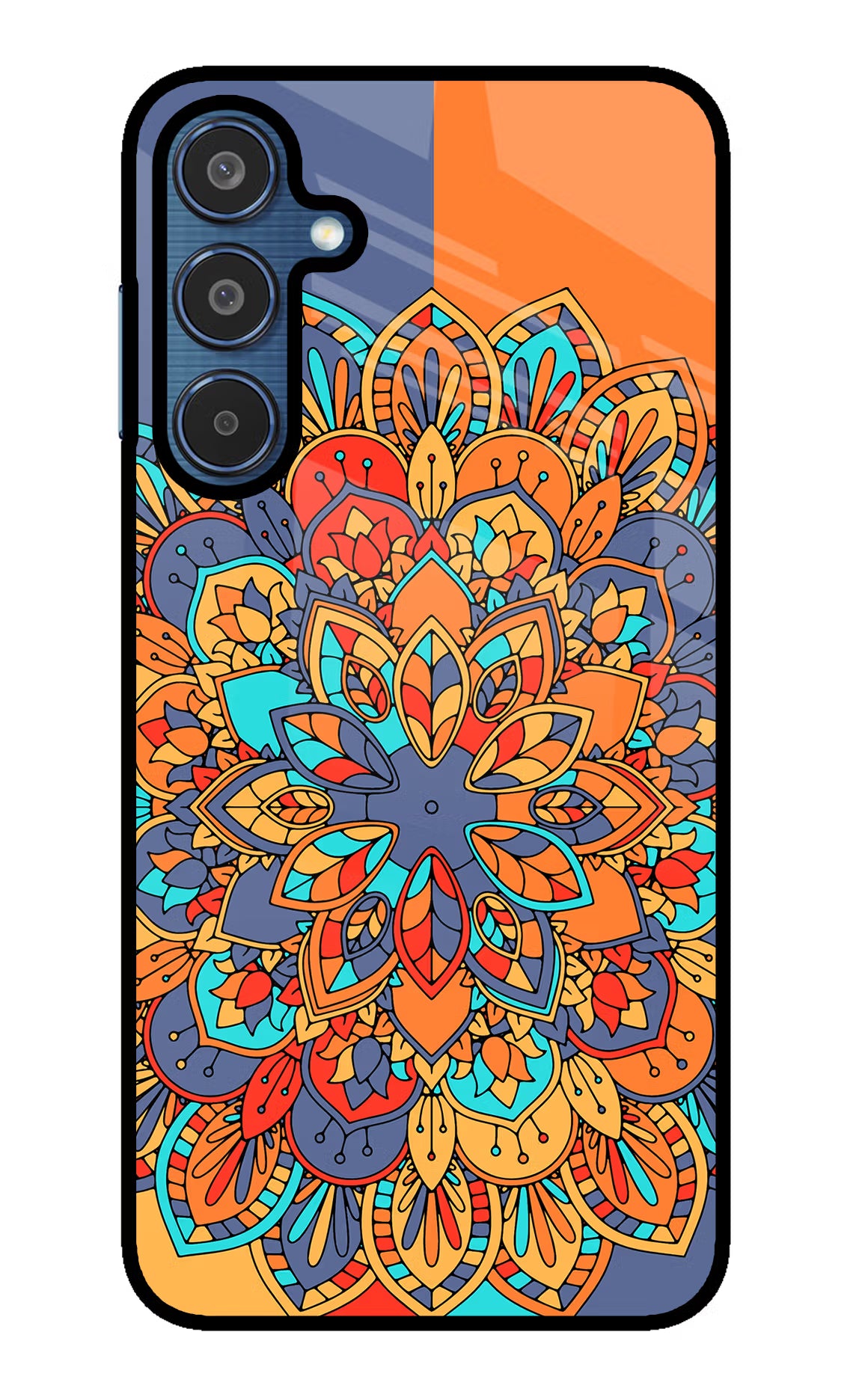 Color Mandala Samsung M35 5G Glass Case Back Cover by Casekaro