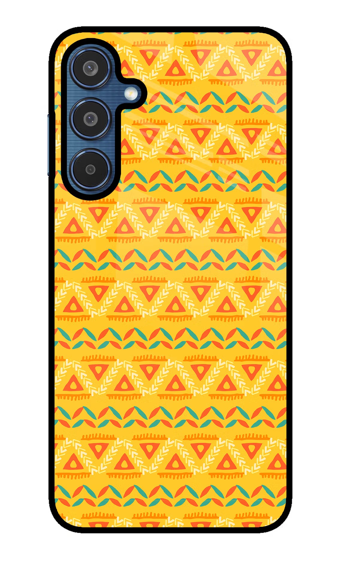 Tribal Pattern Samsung M35 5G Glass Case Back Cover by Casekaro