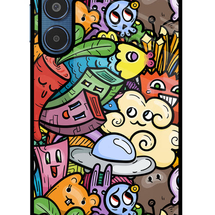 Veggie Doodle Samsung M35 5G Glass Case
