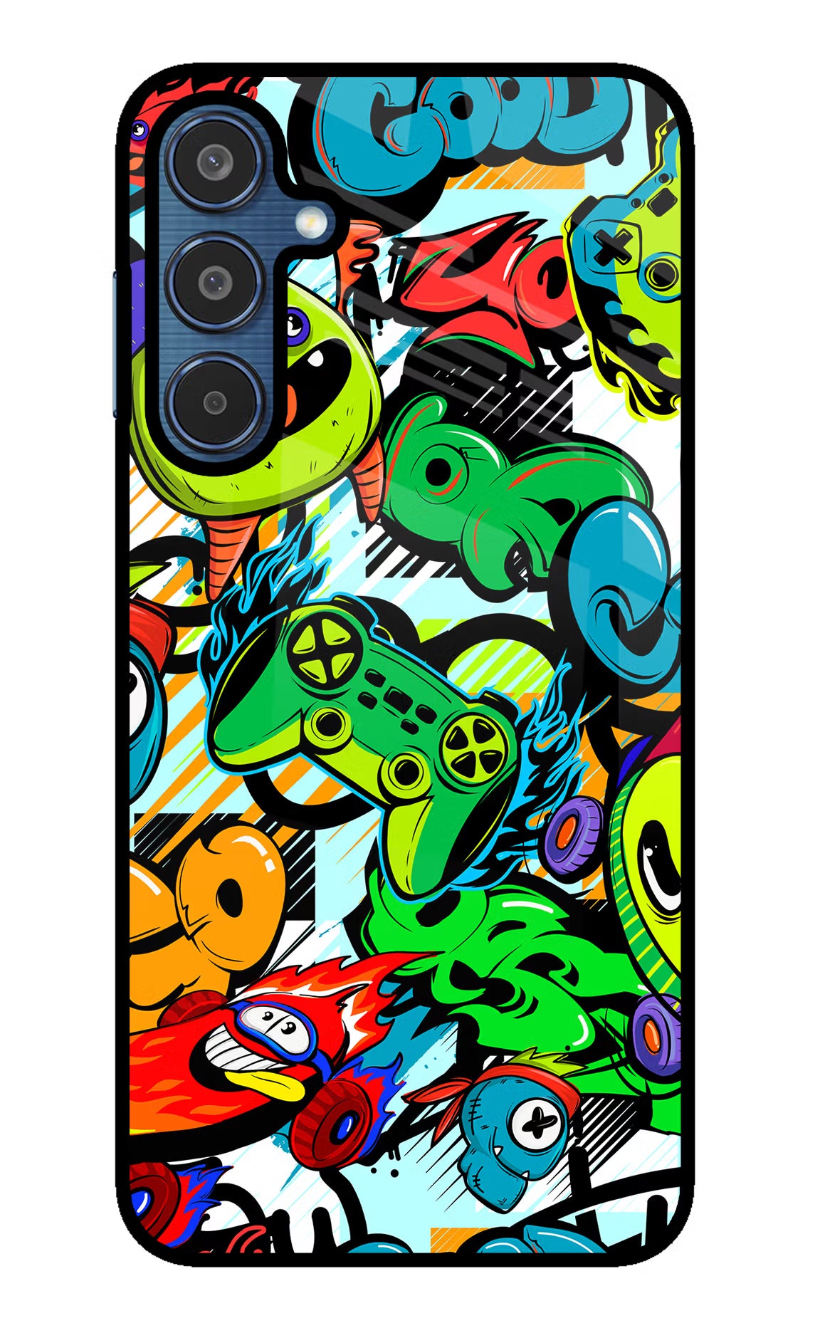 Game Doodle Samsung M35 5G Glass Case Back Cover by Casekaro