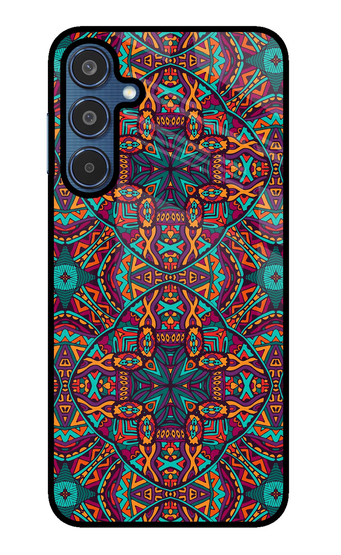 Colour Mandala Samsung M35 5G Glass Case Back Cover by Casekaro