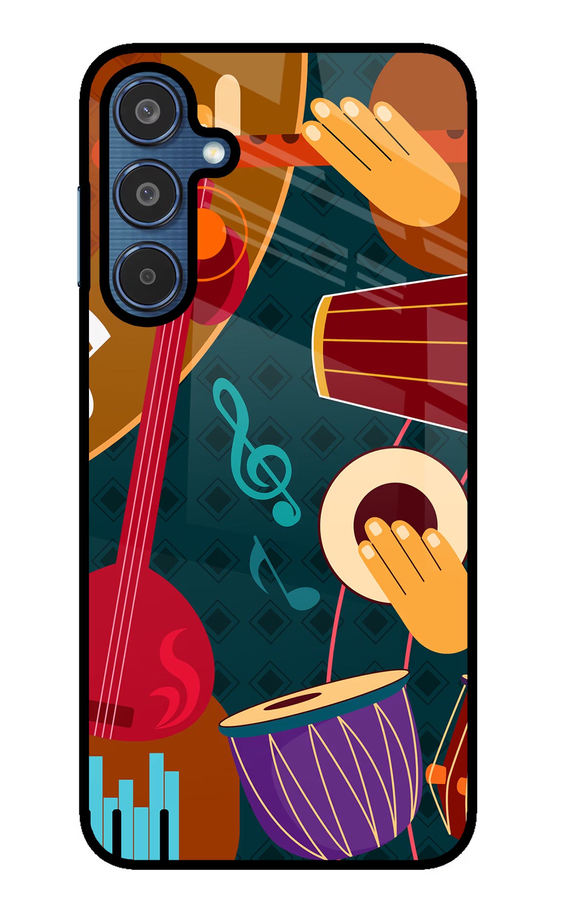 Music Instrument Samsung M35 5G Glass Case Back Cover by Casekaro