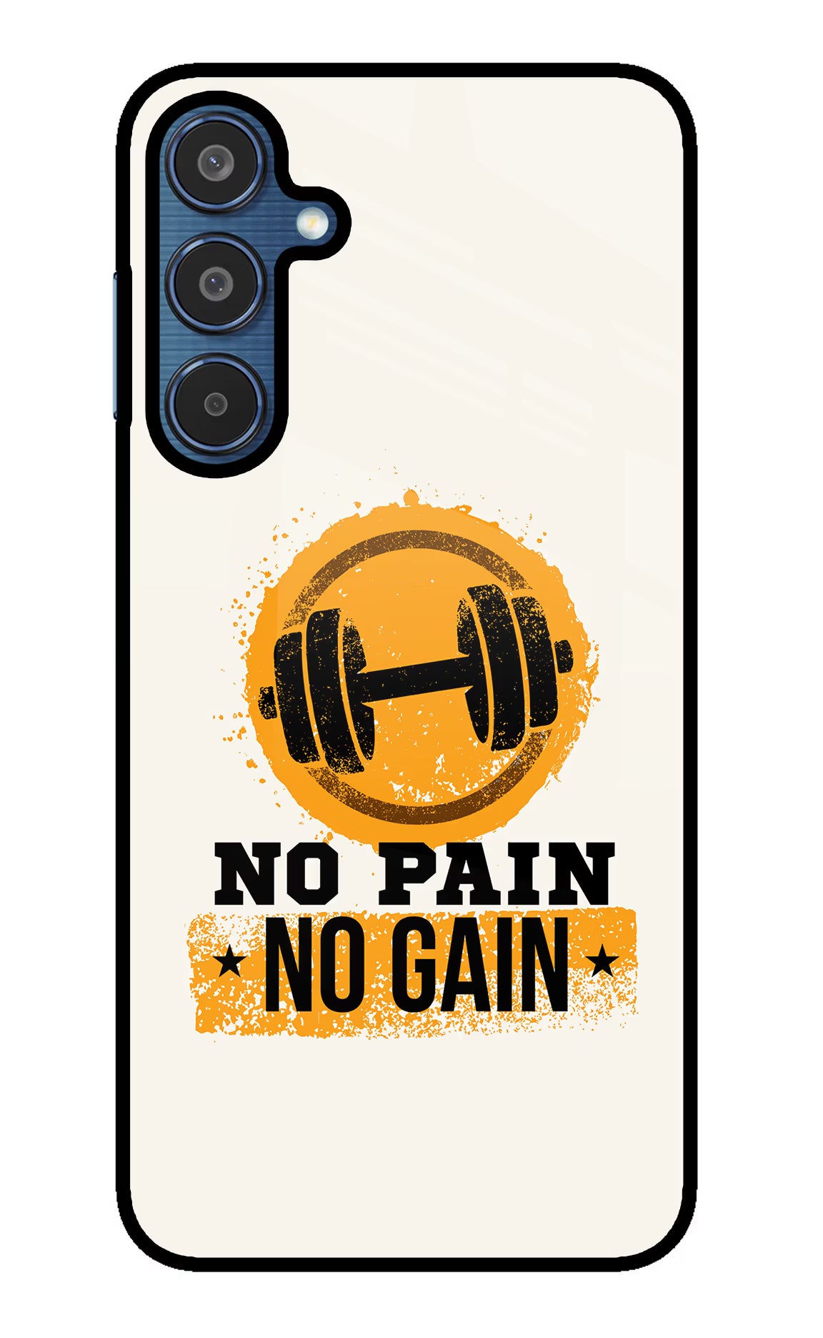 No Pain No Gain Samsung M35 5G Glass Case Back Cover by Casekaro