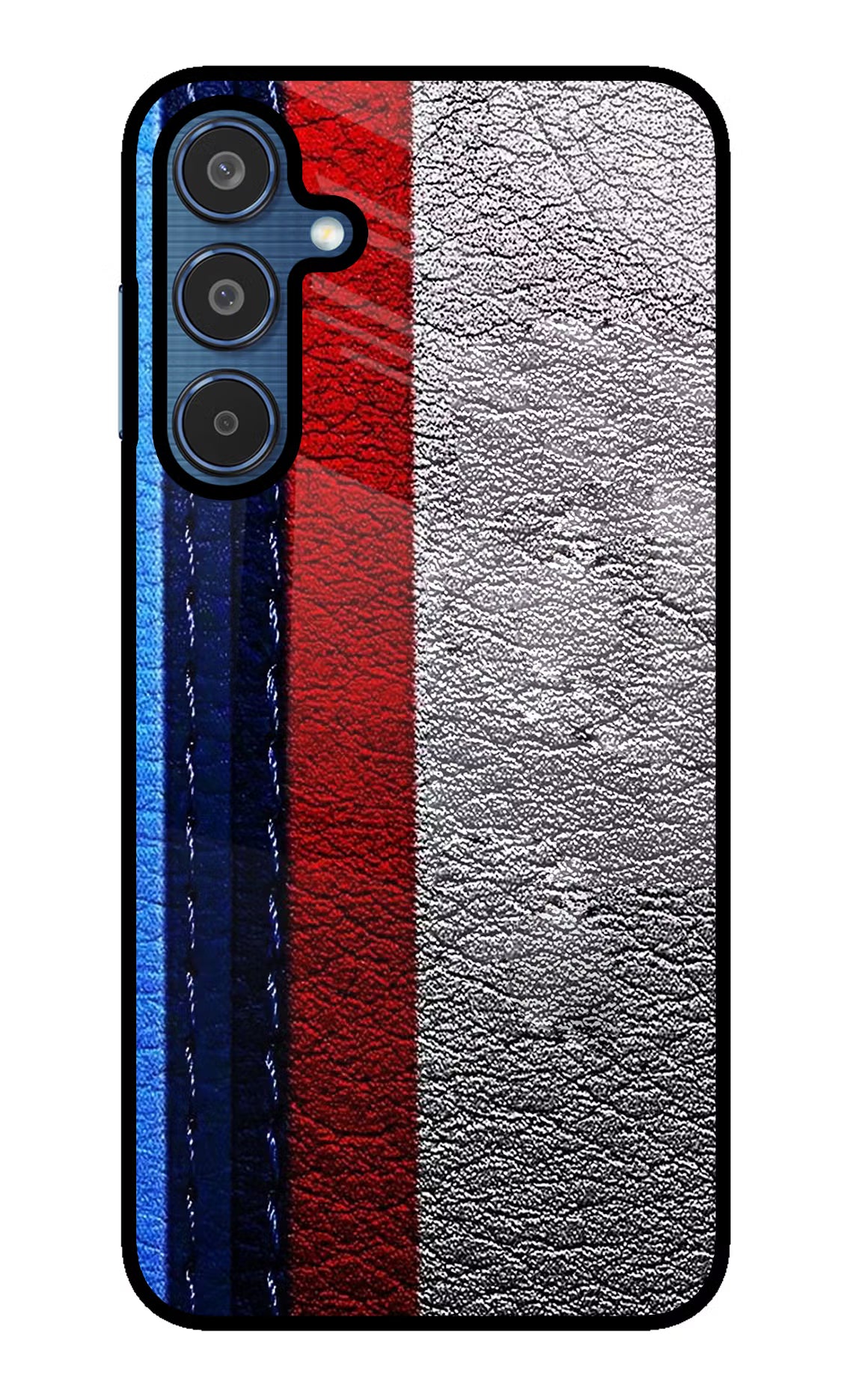 BMW Stripes Samsung M35 5G Glass Case Back Cover by Casekaro