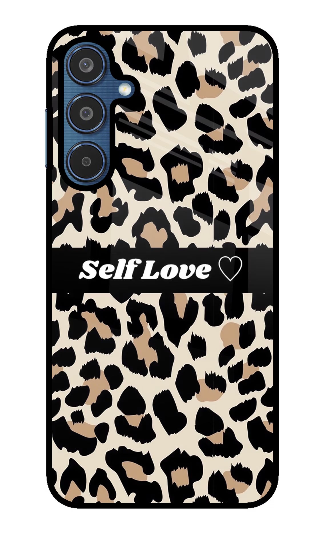 Leopard Print Self Love Samsung M35 5G Glass Case Back Cover by Casekaro
