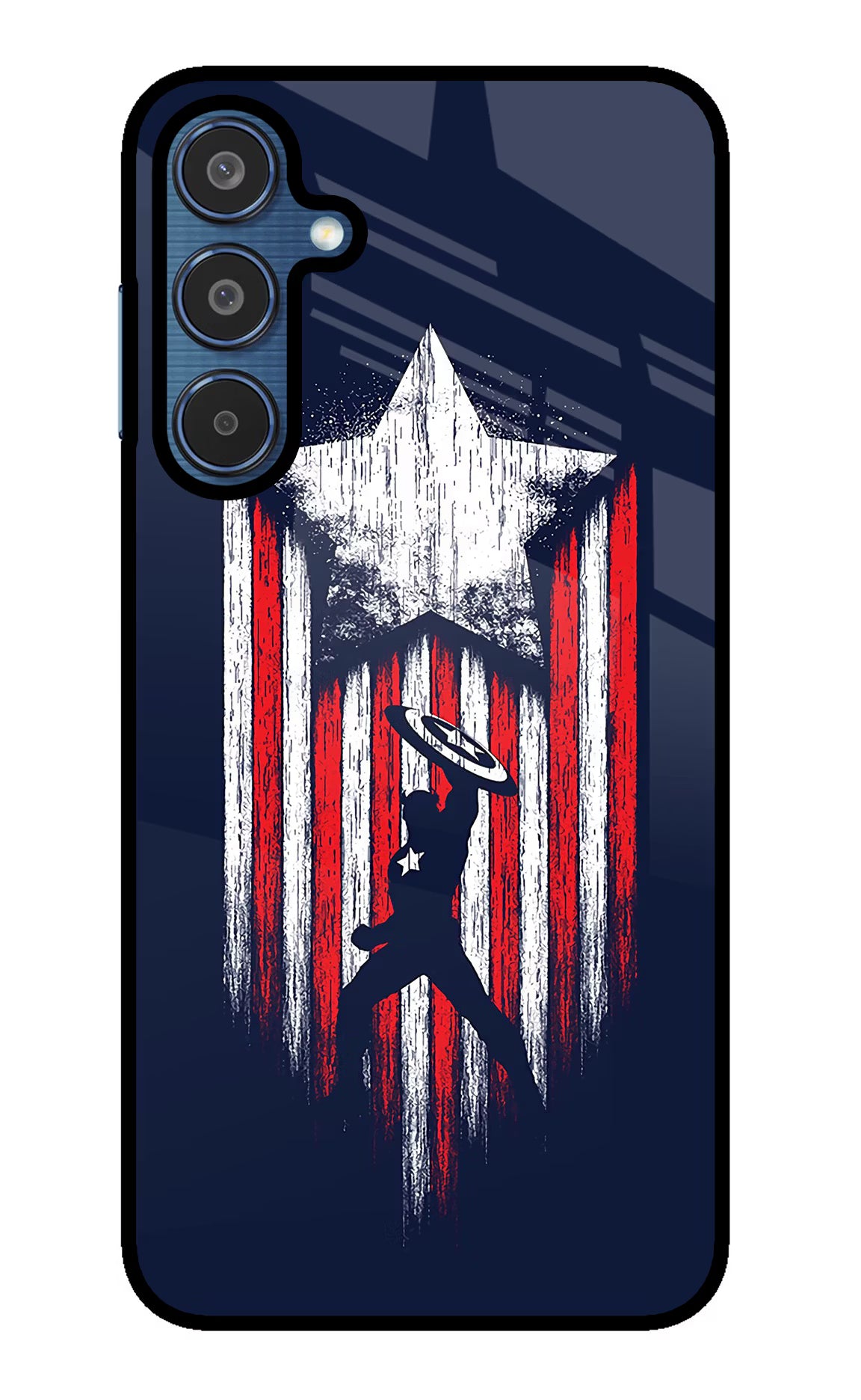 Captain America Marvel Art Samsung M35 5G Glass Case Back Cover by Casekaro