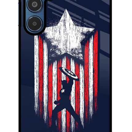 Captain America Marvel Art Samsung M35 5G Glass Case