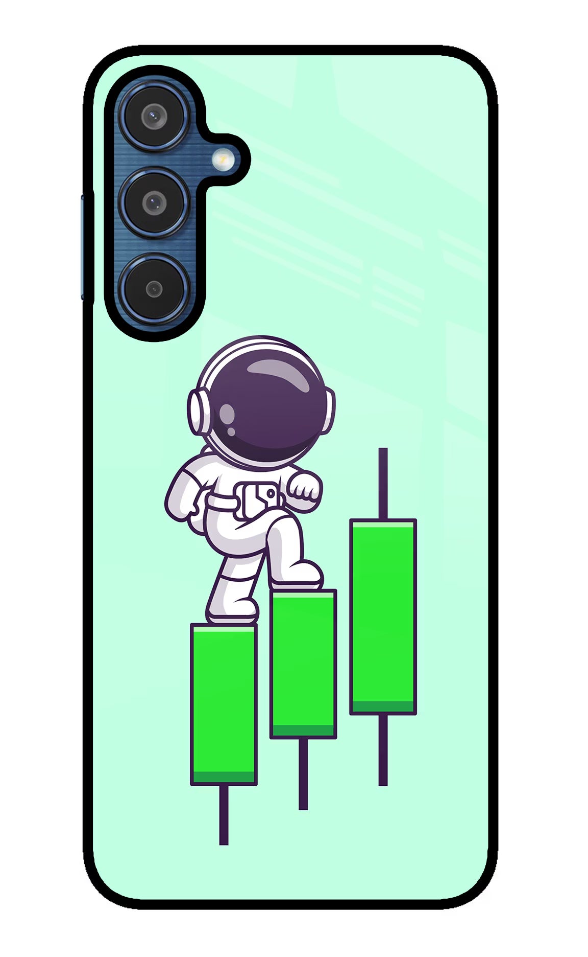 Astronaut Trader Samsung M35 5G Glass Case Back Cover by Casekaro