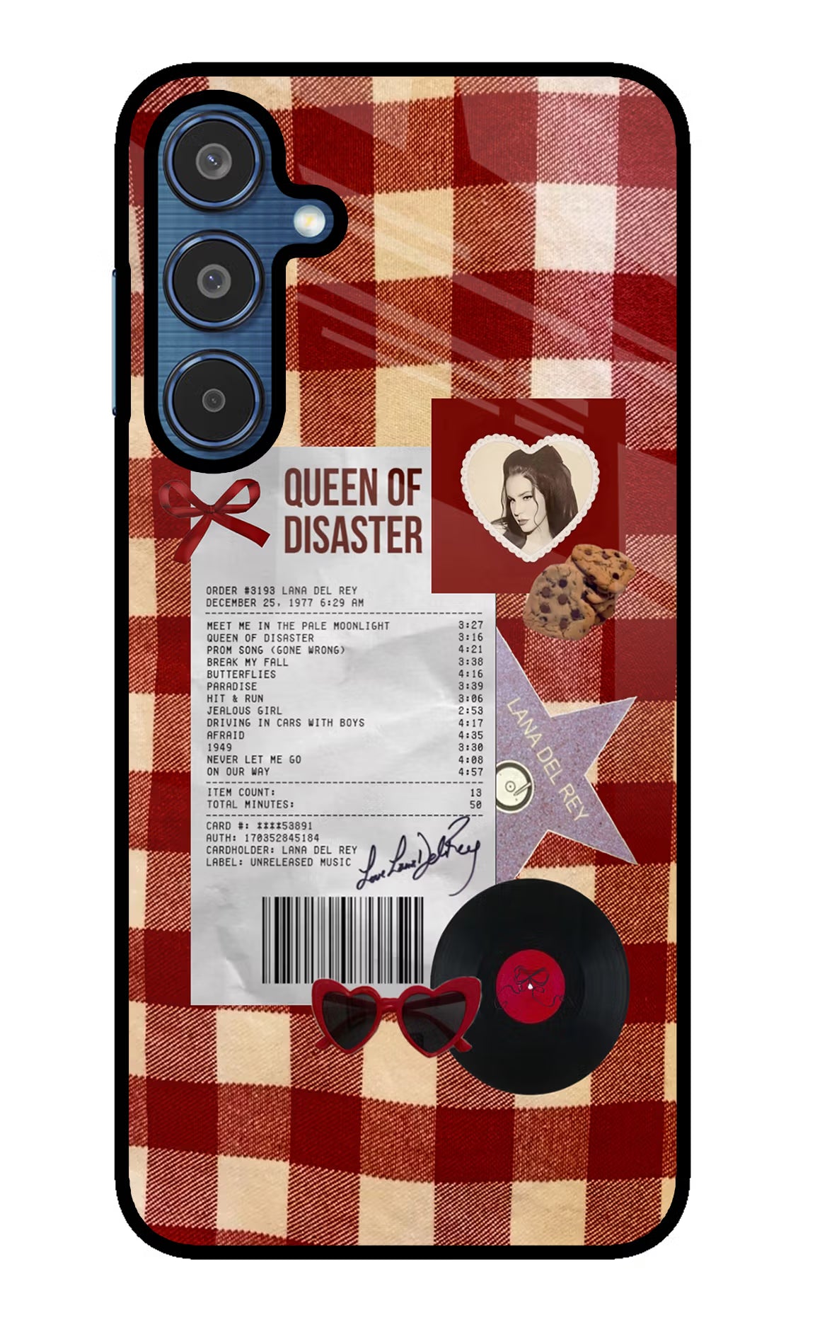 Queen of Disaster Samsung M35 5G Glass Case Back Cover by Casekaro