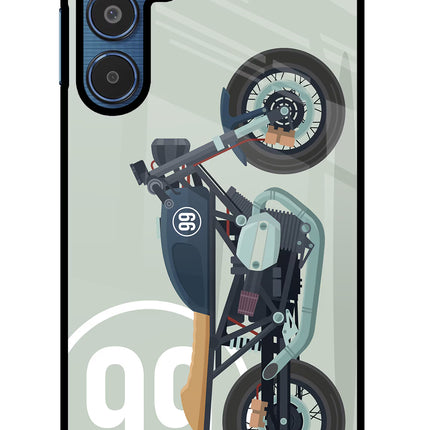 Classic Cafe Racer 99 Samsung M35 5G Glass Case Back Cover by Casekaro
