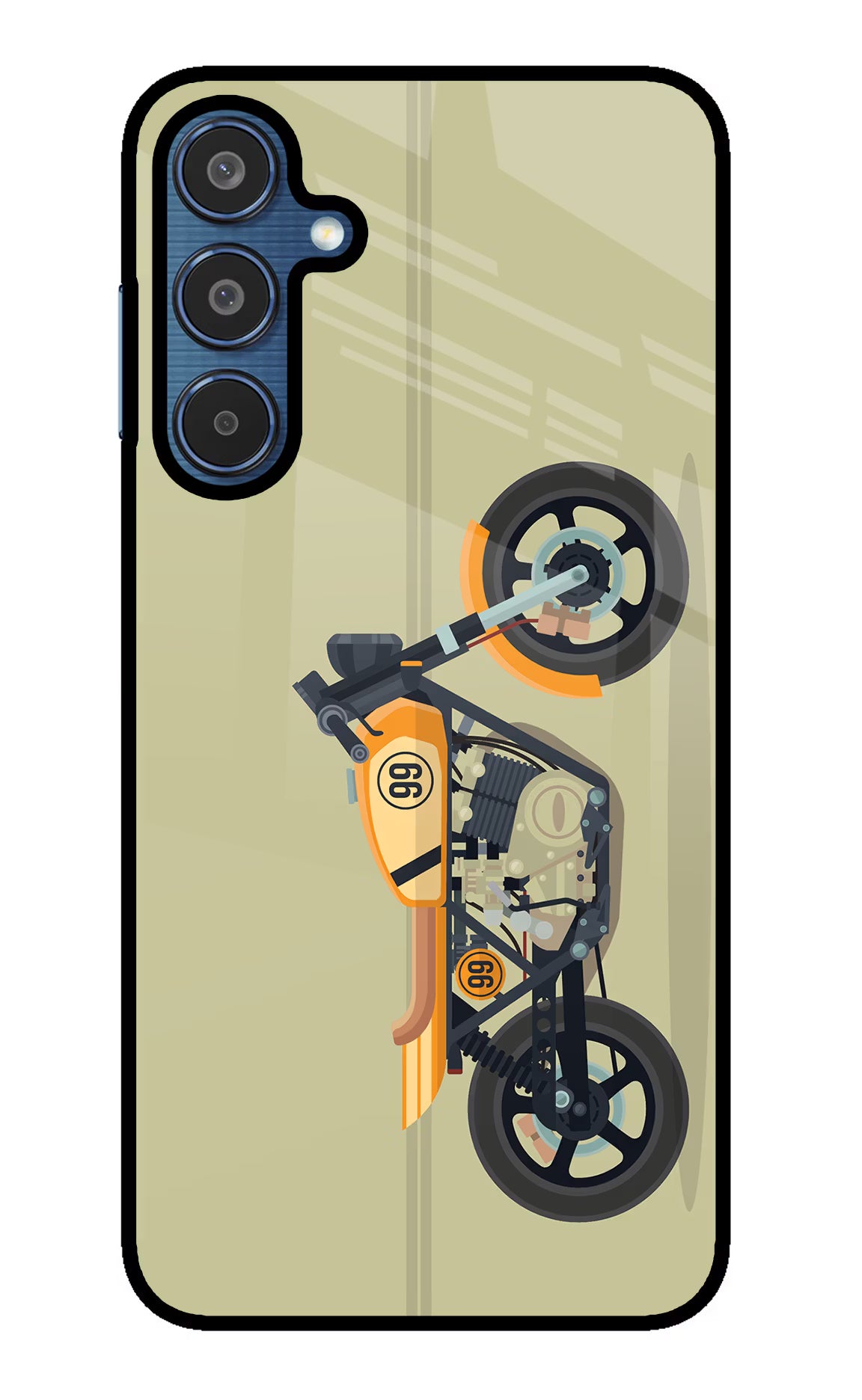 Vertical Speedster Samsung M35 5G Glass Case Back Cover by Casekaro