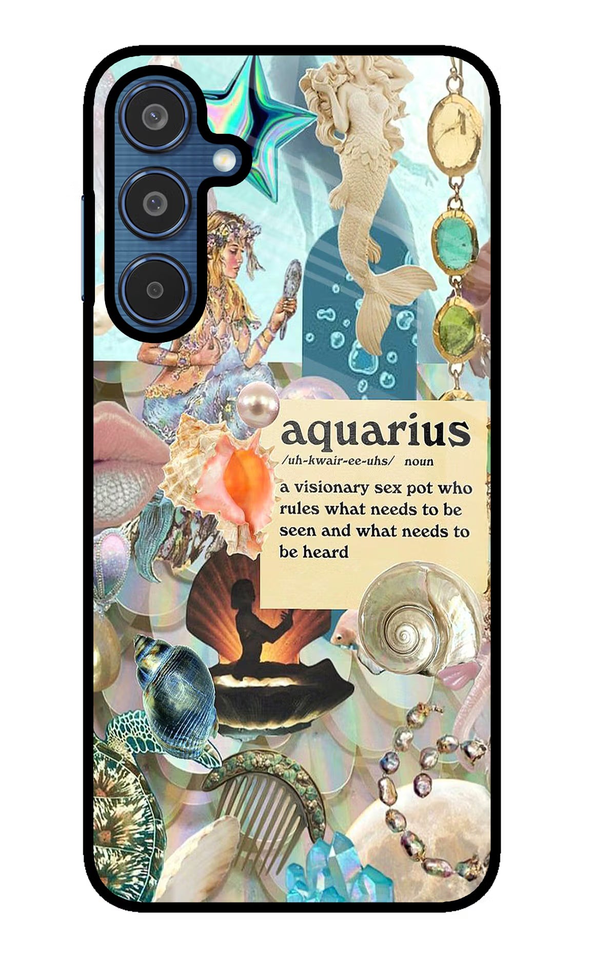 Aquarius Zodiac Samsung M35 5G Glass Case Back Cover by Casekaro