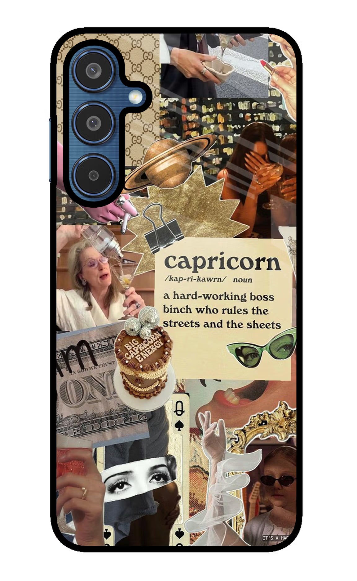 Capricorn Zodiac Samsung M35 5G Glass Case Back Cover by Casekaro