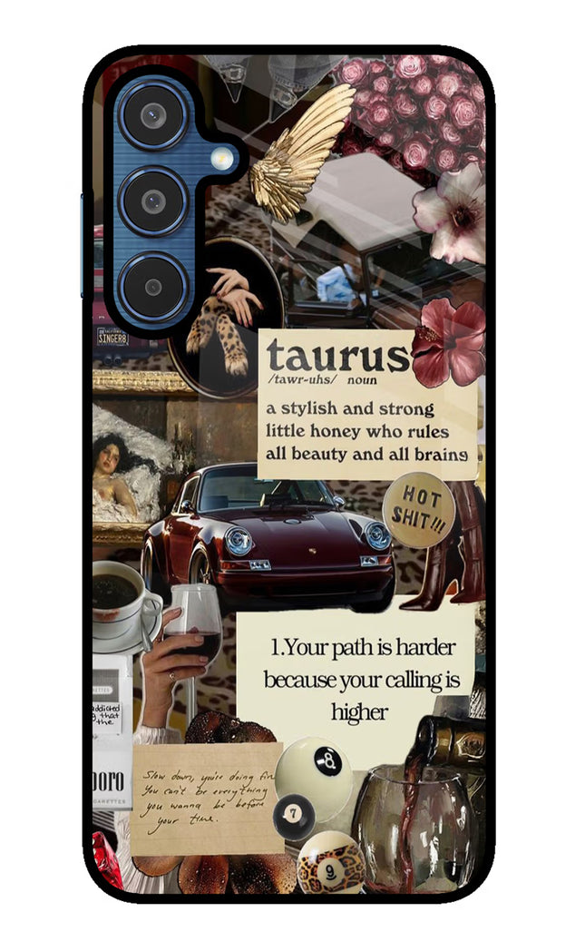 Taurus Zodiac Samsung M35 5G Glass Case
