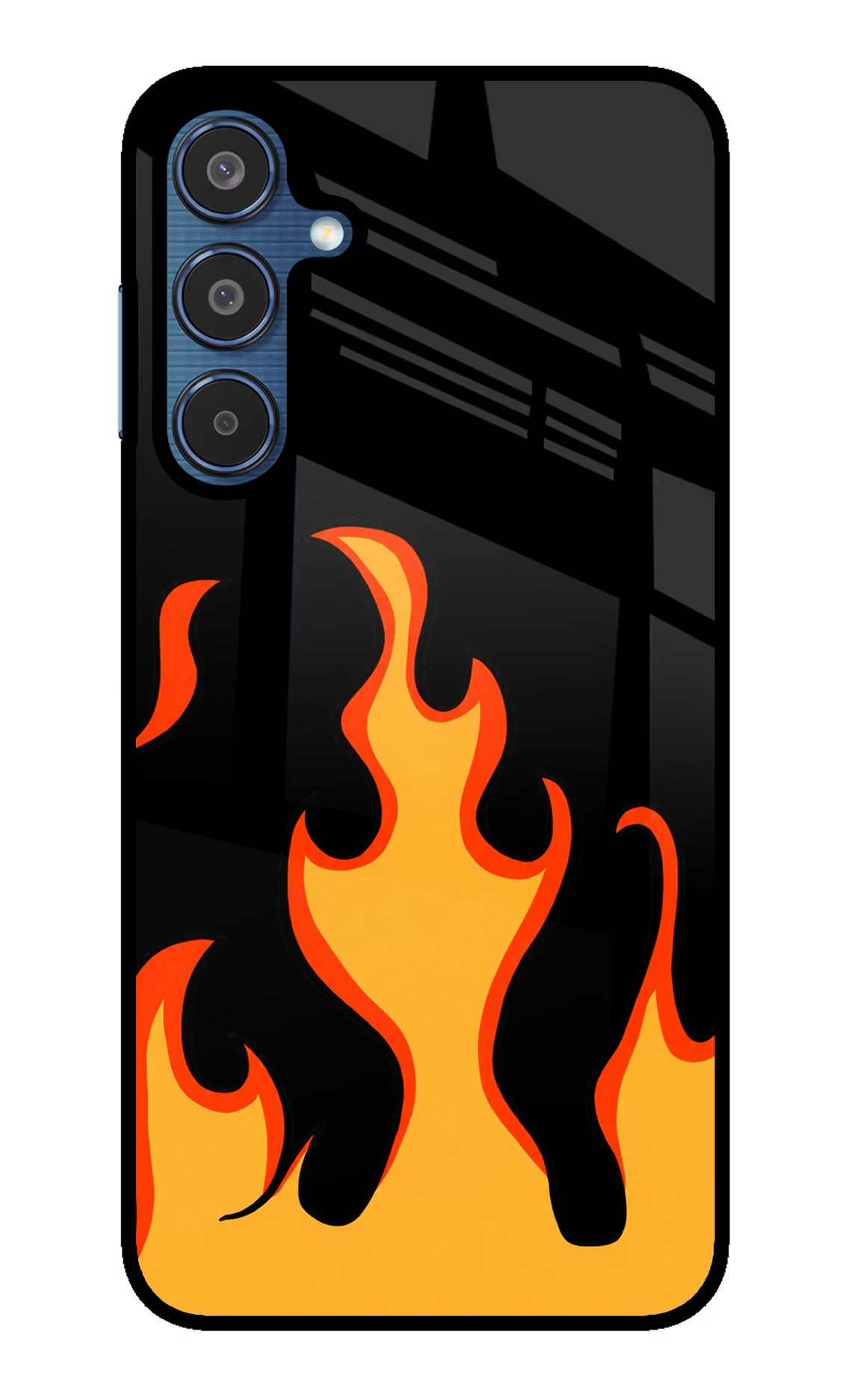 Fired Up – Black Samsung M35 5G Glass Case Back Cover by Casekaro