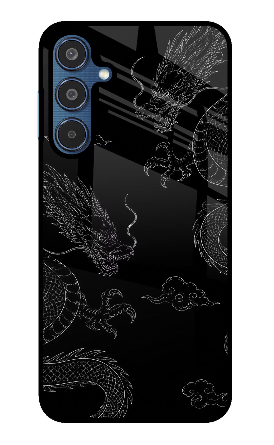 Twin Dragons Samsung M35 5G Glass Case Back Cover by Casekaro
