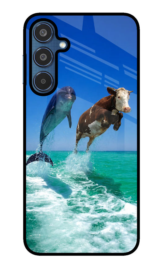 Dolphin vs Cow Samsung M35 5G Glass Case