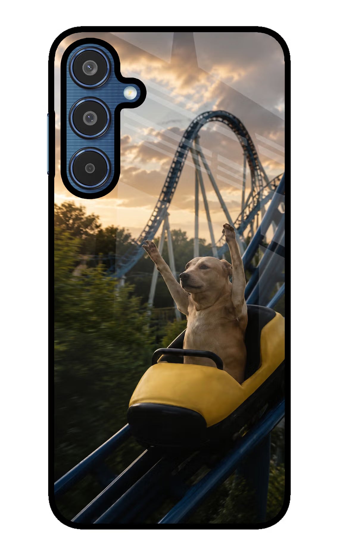 Rollercoaster Dog Samsung M35 5G Glass Case