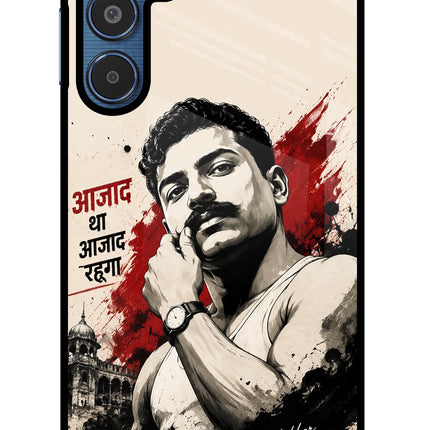 Chandrashekhar Azad Fearless Samsung M35 5G Glass Case Back Cover by Casekaro