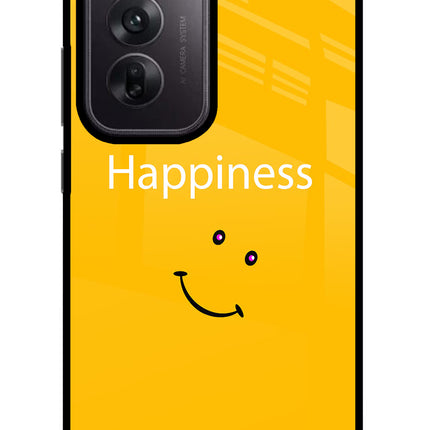 Happiness With Smiley Oppo Reno12 5G Glass Case Back Cover by Casekaro
