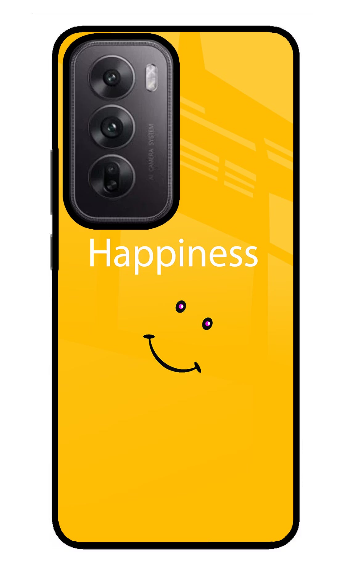 Happiness With Smiley Oppo Reno12 5G Glass Case Back Cover by Casekaro