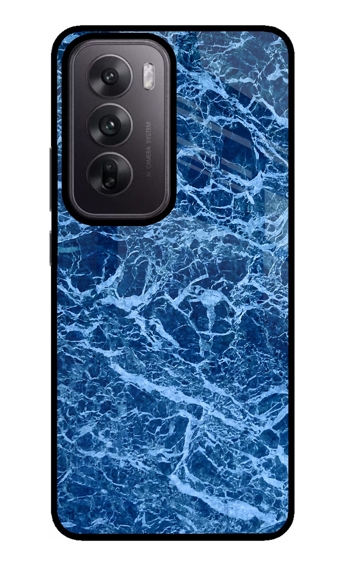 Blue Marble Oppo Reno12 5G Glass Case Back Cover by Casekaro