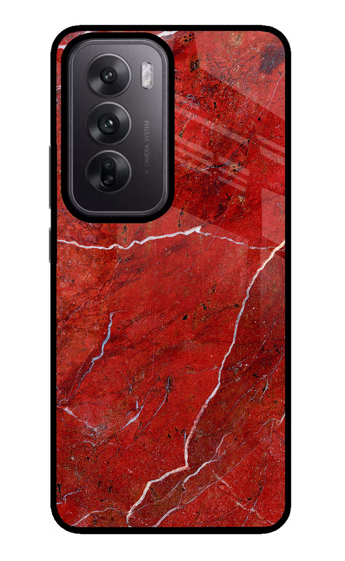 Red Marble Design Oppo Reno12 5G Glass Case