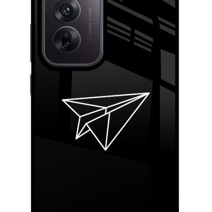 Paper Plane White Oppo Reno12 5G Glass Case