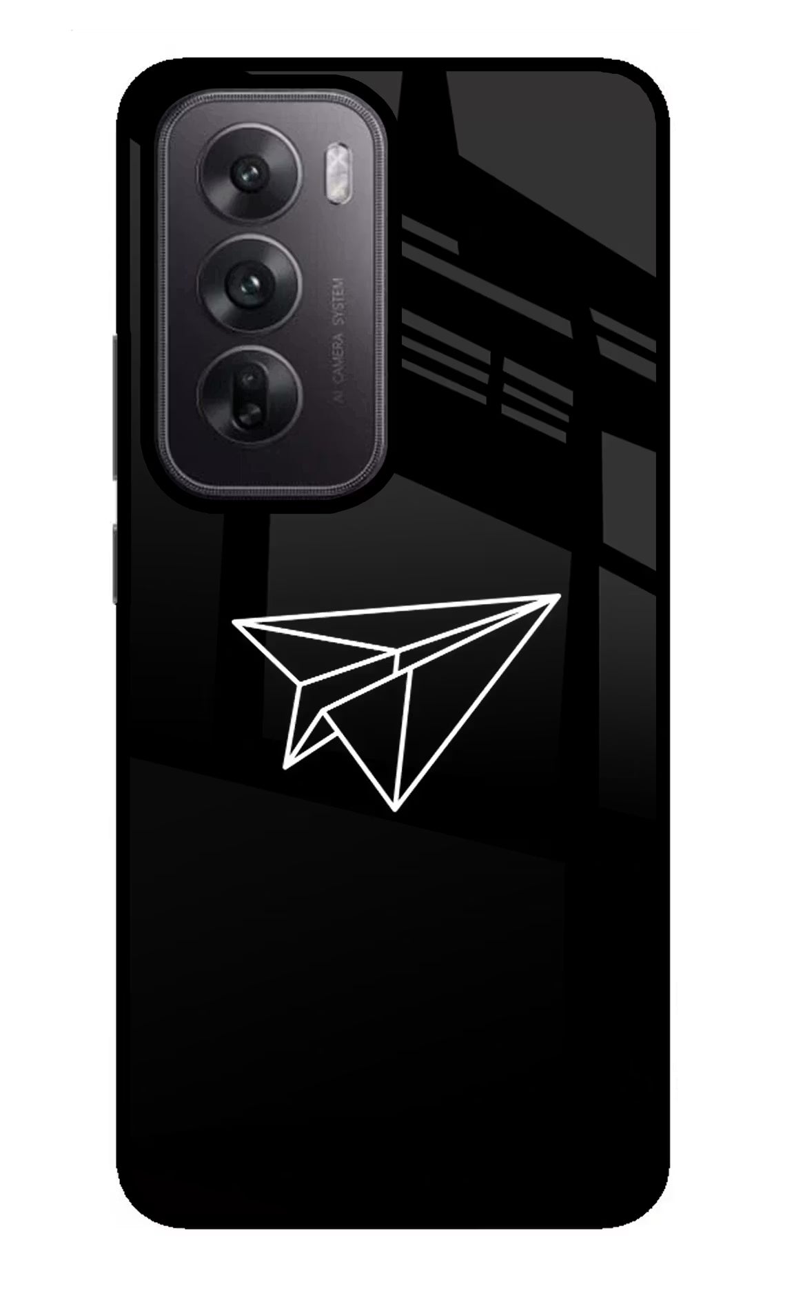 Paper Plane White Oppo Reno12 5G Glass Case
