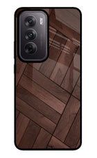 Wooden Texture Design Oppo Reno12 5G Glass Case