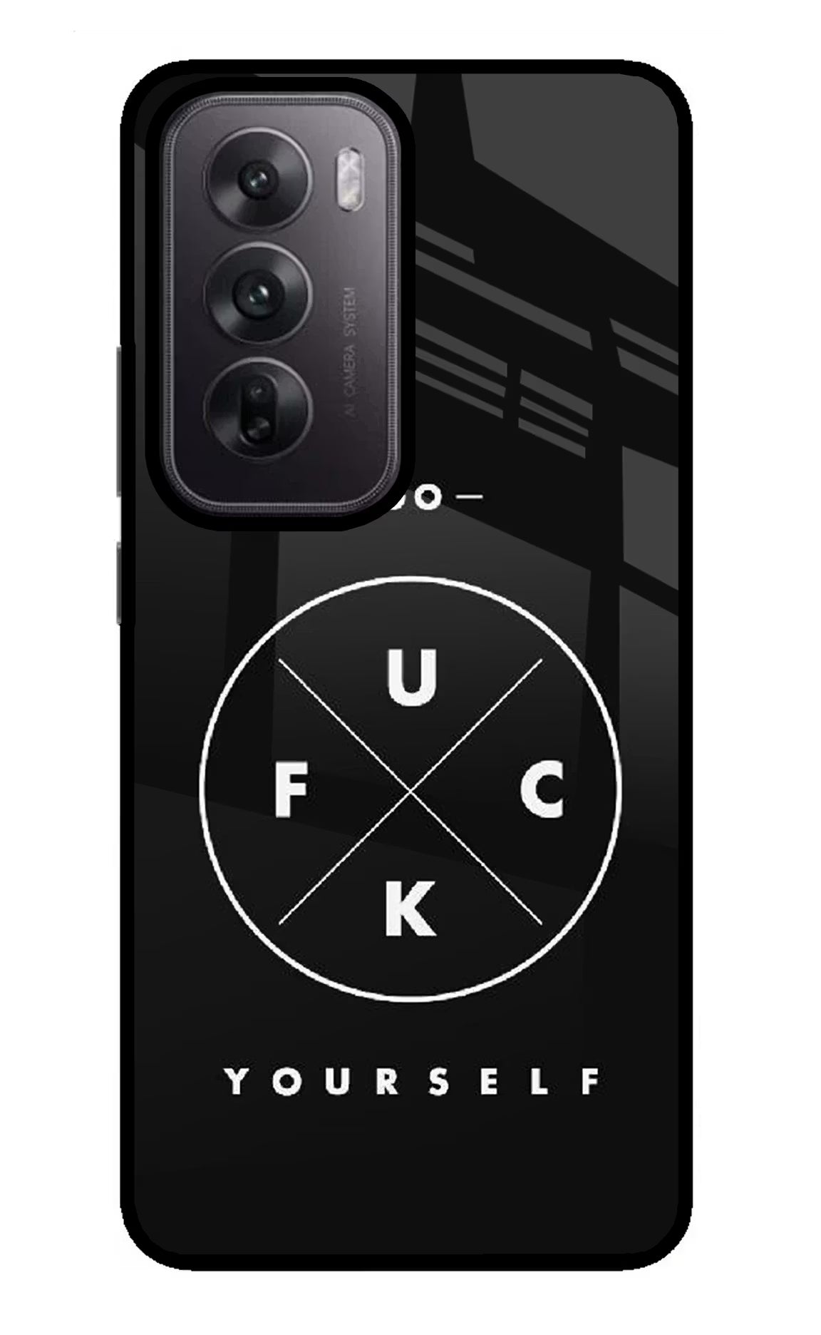Go Fuck Yourself Oppo Reno12 5G Glass Case Back Cover by Casekaro