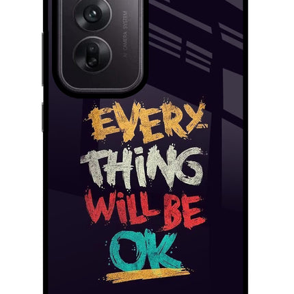Everything Will Be Ok Oppo Reno12 5G Glass Case Back Cover by Casekaro