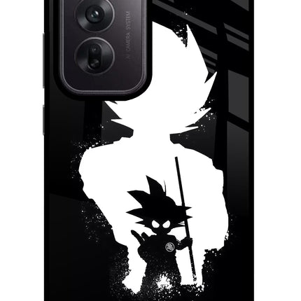 Goku Shadow Oppo Reno12 5G Glass Case Back Cover by Casekaro