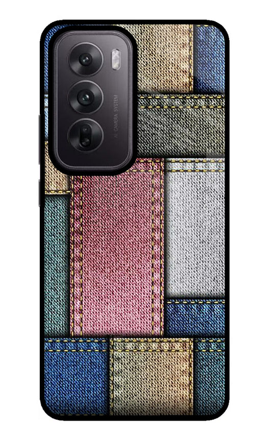 Multicolor Jeans Oppo Reno12 5G Glass Case