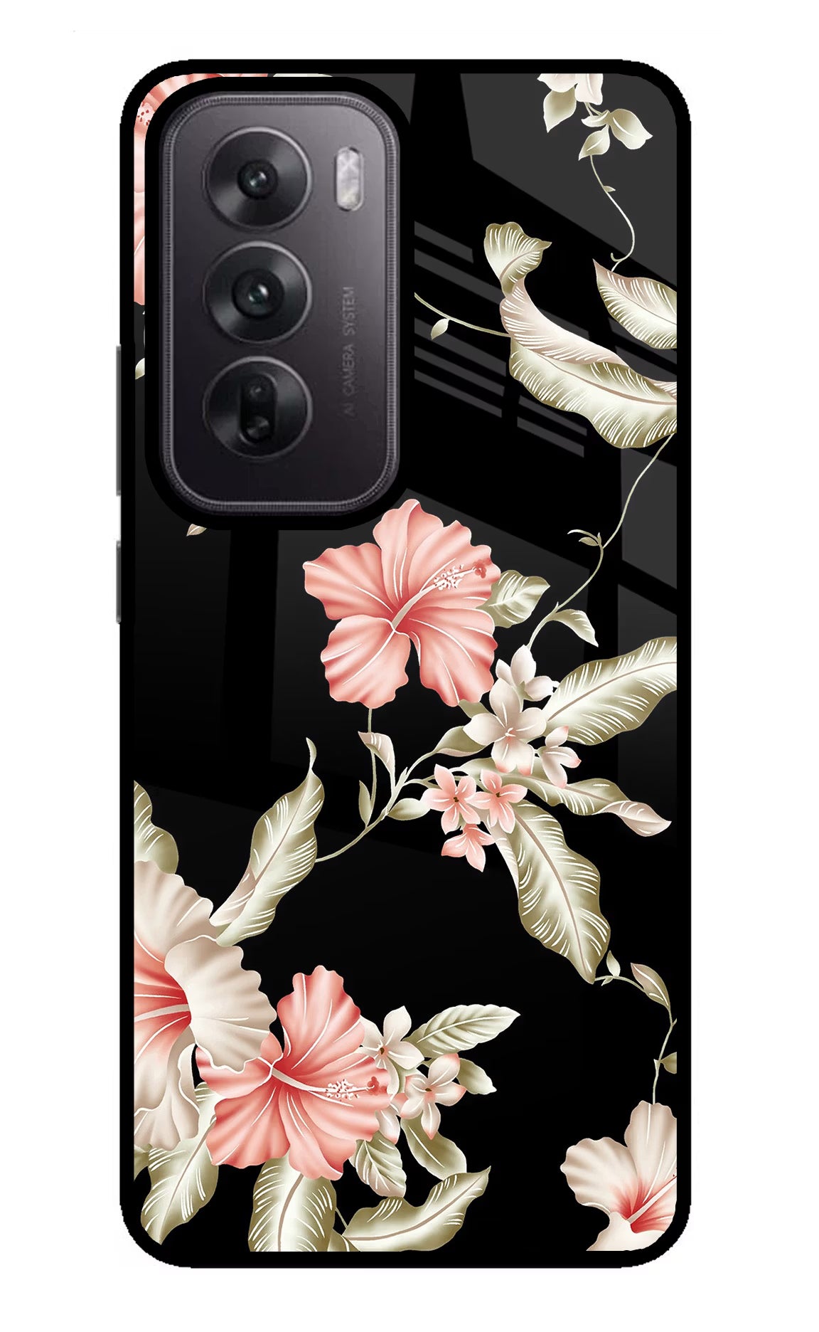 Flowers Oppo Reno12 5G Glass Case Back Cover by Casekaro