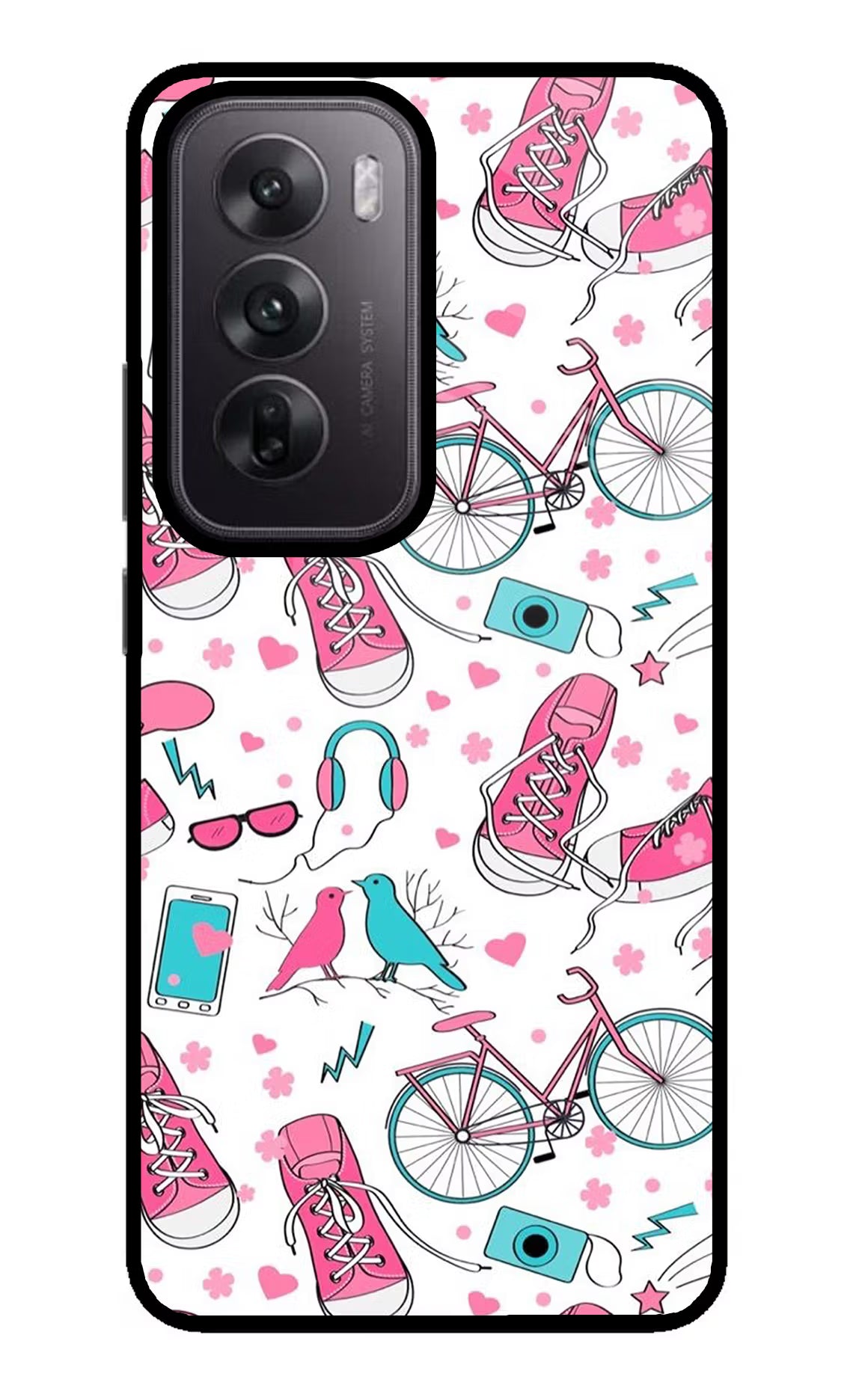 Artwork Oppo Reno12 5G Glass Case Back Cover by Casekaro